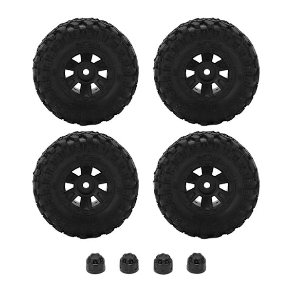 4 kpl 1/24 RC-pyöriä RC-auton pyörän navan sarja kumipyöriä ja renkaita Axial SCX24 -kauko-ohjattaville autoille
