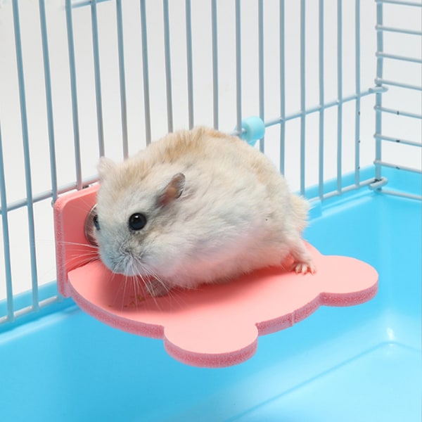 Hamster Papegoja Dubbelskruv Ståplattform Stativ Fågelklättring Slipburleksak (rosa)