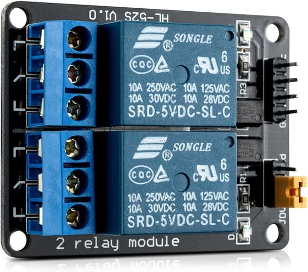 3x 2-kanals relæmoduler - 5V modulkit - Kort med optokobler til Arduino- og Raspberry Pi-kompatible mikrocontrollere