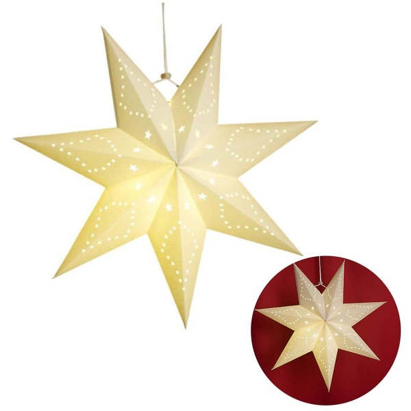 45cm Pappersstjärna Lampa Papper Julstjärnor Med Belysning 3d Glödande Stjernvindue
