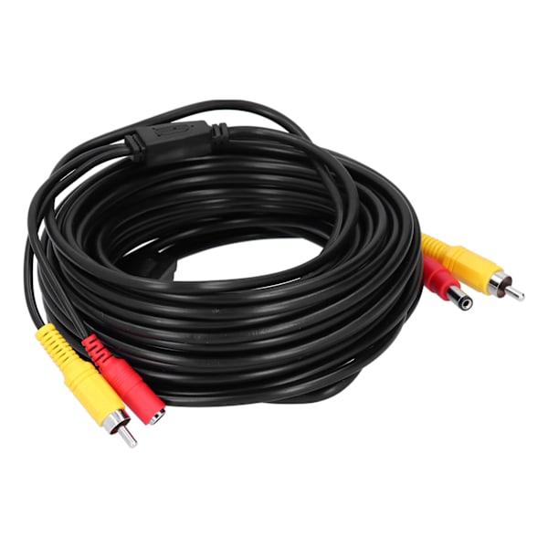 Bærbar CCTV-kabel 2-i-1 videostreamkabel RCA+DC-stik til overvågningskamera DVD-afspiller (15m 49,2ft)