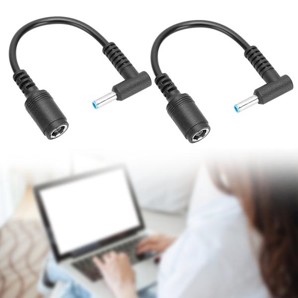 2 stk. strømforsyningskabel 7,4x5,0 mm hun til 4,5x3,0 mm han bøjet spids med stift til HP Ultrabook