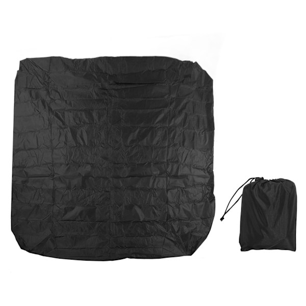 Støvdeksel for utendørs badestamp 190 Sølvbelagt Polyester Taft Vanntett Hot Spring Cover Quadrate Spa Bad Regntätt Lokk 210x210x30cm Svart