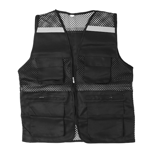 Reflekterande arbetsväst Flera fickor Mesh-design Hög synlighet Andningsbar säkerhetsväst med reflekterande remsor