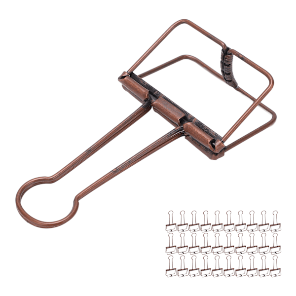 30 stk. Wire Binder Clips 5 cm Hul Strong Clamping Multi Purpose Små Binder Clips til Noter Billetter Papirer Lilla Bronze