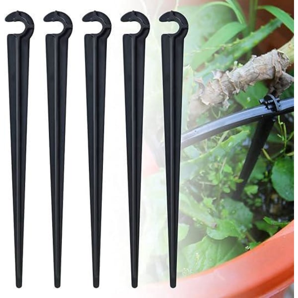 100 st PE Trädgårdsslanghållare Slanghållare för jordslang Φ 7 mm vattenslangshängare Droppslangskrok för slangbevattning i trädgården