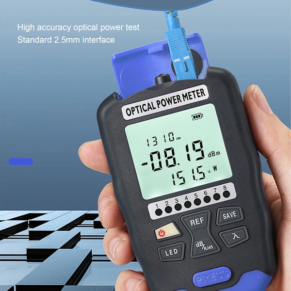 Mini Optisk Fiber Effektmeter Tester FC SC ST Universal Grensesnitt 3 i 1 10KM med LED-lys AUA DC70 (-70~+10dBm)