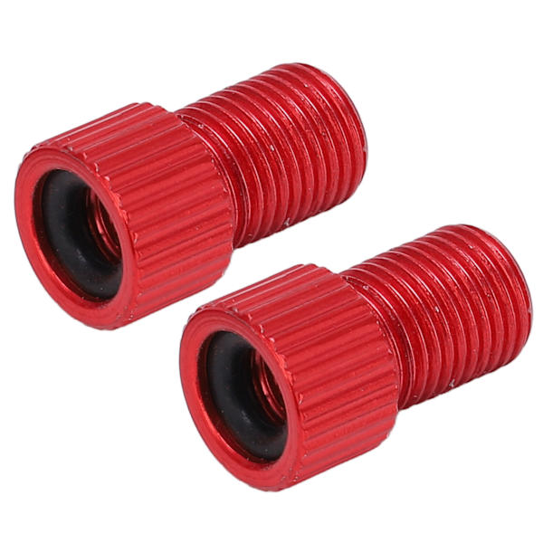 2st/set Presta till Schrader cykelventilomvandlare Slitstark mountainbikepumpadapter Röd
