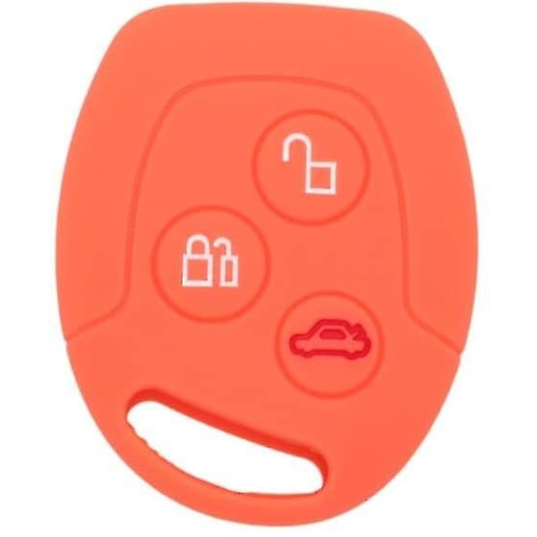 Cover som är kompatibelt med Ford 3 - knapps fjärrnyckelbricka Orange