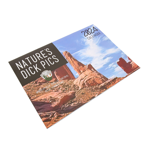 2024 Nature's Dick Pics Kalender Utsökta humoristiska bilder hänger 2024 Rolig kalender för hem och kontor