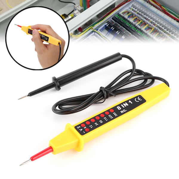 8 i 1 Spänningstestare AC DC 6-380V Multifunktionell bil elektrisk instrumenttestare detektor med indikator