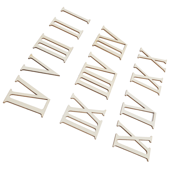 12 stk romerske tall i tre DIY-klokke-tall Trehåndverk Håndlagde dekorasjoner 7 cm