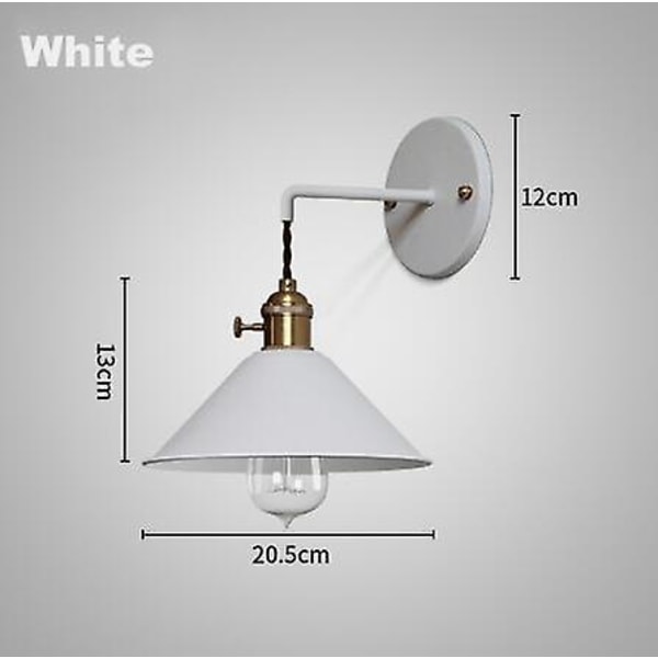 Vägglampa Modern vägglampa Färg Vägglampa Vindsvägglampa med tänd- och släckljus Amerikanskt lantligt vardagsrum Arbetsrumslampa (utan lampor) White