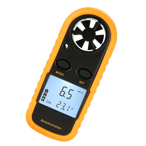 Digital Vindmåler Termometer LCD-skærm Håndholdt Vindhastighedstemperaturmåler 3V GM816