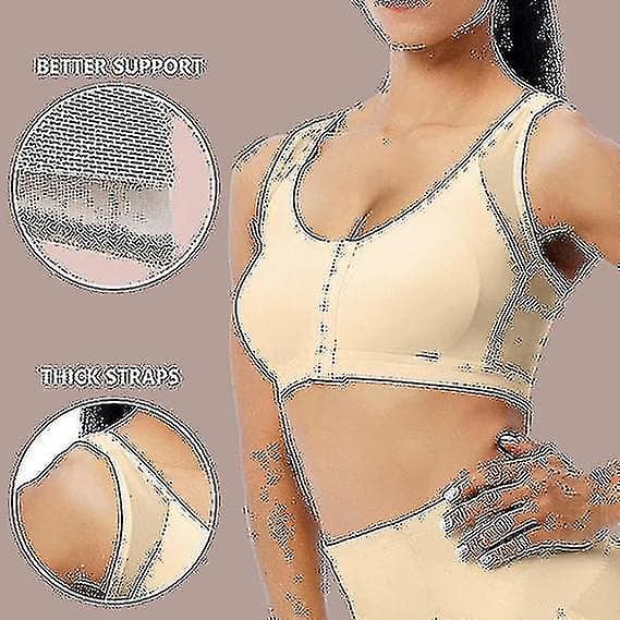 Postoperativ BH Frontlukning Kompressions-BH til kvinder S-4XL WHITE XL