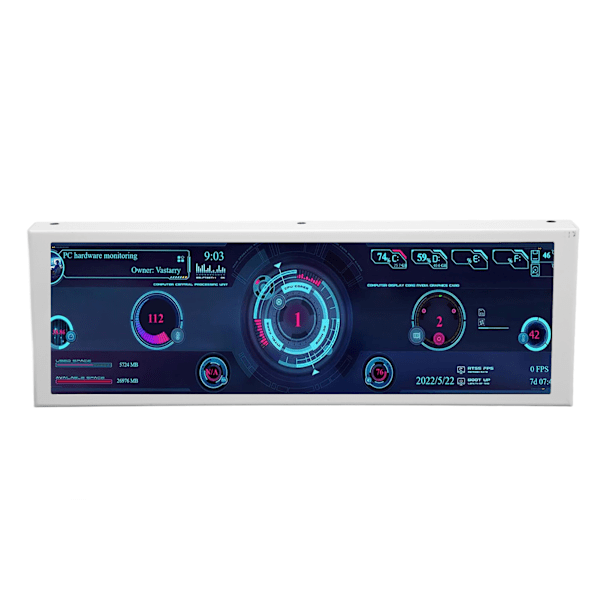 7,9-tommers PC Temp Monitor metallhus IPS CPU GPU SSD Data Temperatur Monitor Panel for AIDA64 Hardware Driver Board