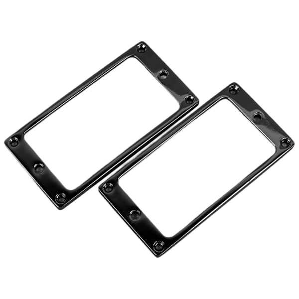 2 stk Elgitar Pickup Ram Sinklegering Flat Humbucker Pickup Monteringsring Deksel 4x4mm Svart
