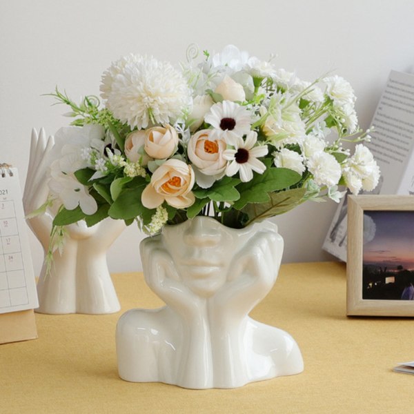 Keramisk vas Ornament Kroppskonst Personlig hydroponisk vas Vardagsrum Blomsterarrangemang Vas