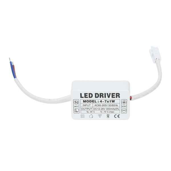 4‑7X1W LED-drivrutin konstant ström 300mA Ingång AC85‑265V Utgång DC12‑26V Strömförsörjningstransformator