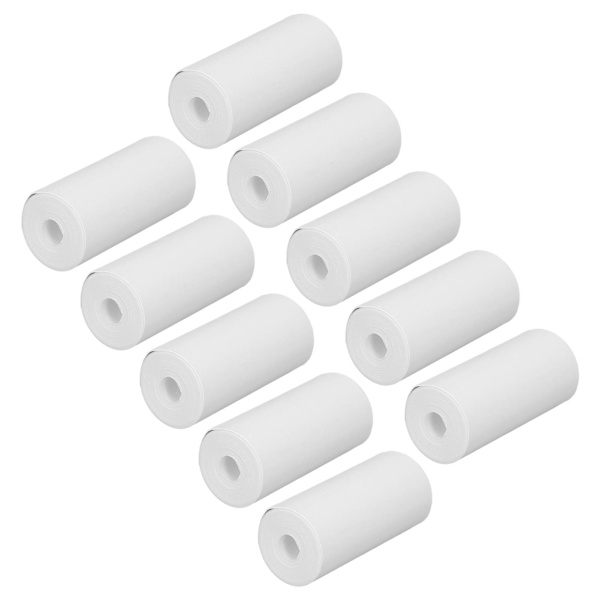 10 stk. Utskrivbare Papirruller Hvite Utskrivbare Termosensitive Tykke Papir Termisk Papirruller for Liten Skriver