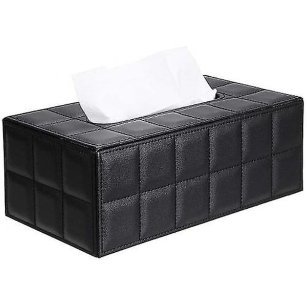 Pu Leather Household Office rektangulært silkepapirholder Box Cover Case Black
