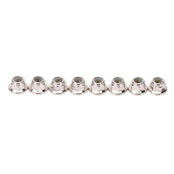 8 kpl Metal M4 Pyörän Lukkopultti Laippa Nylon Lukkopultit Arrma Typhon 1/10 RC-autolle Osia Hopea