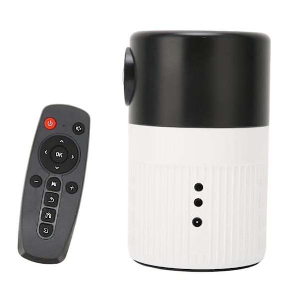 Miniprojektor HD 1080P Bärbart filmljud Dual Fan Cooling Filmprojektor för DVD 100V-240V Svart Vit AU-kontakt
