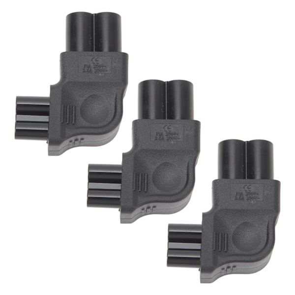 IEC320 C6 til C5 strømadapter han til hun retvinkel stikkontakt Adapter til skriver scanner 3 stk 250V