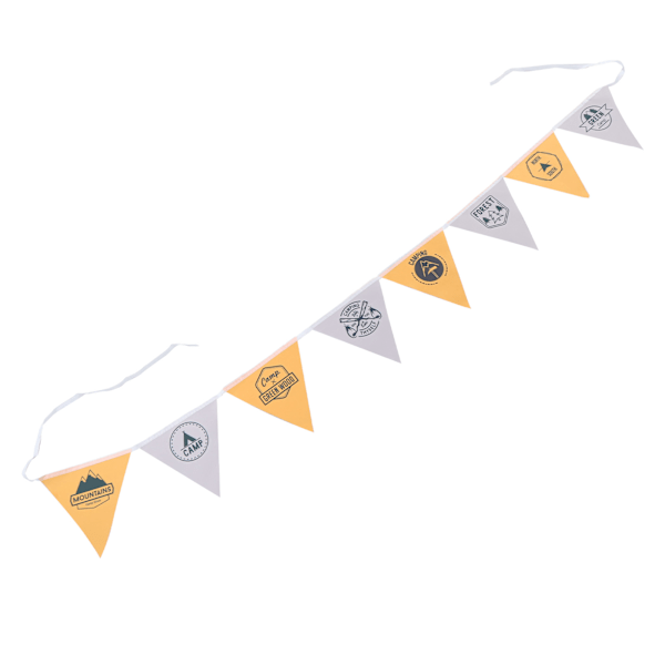Vimppeli Banner Monivärinen Ripustus Kestävä Ulkokolmiolippu Ulko-Pihakoristeluun Oranssi Valkoinen
