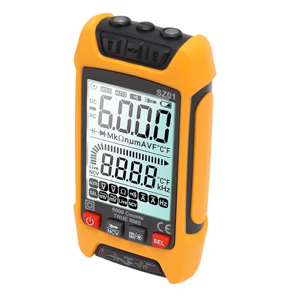 Digitalt multimeter sæt Intelligent stor skærm med høj præcision automatisk brandforebyggelse tester Orange