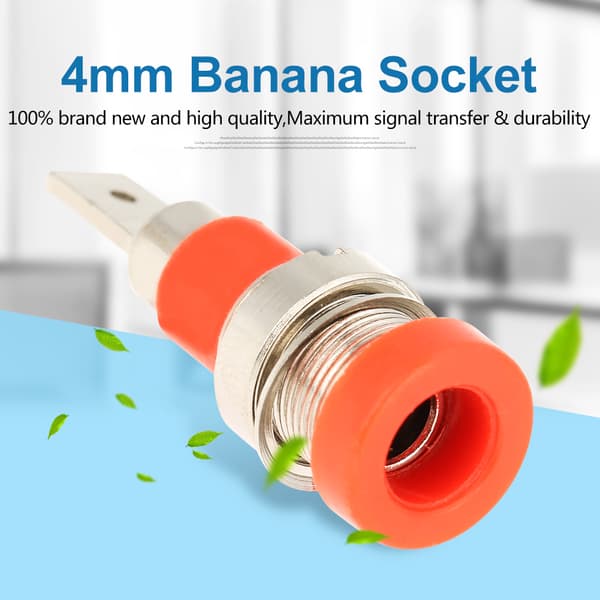 【NX】10 stk. blandet farve bananstik 4,0 mm jack Kompatibel med panelmontering testprober