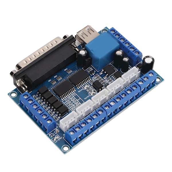 Grænseflade kort til 5-akset trinmotor driver med optocoupler isoleringskort USB DB25-kabel Blå
