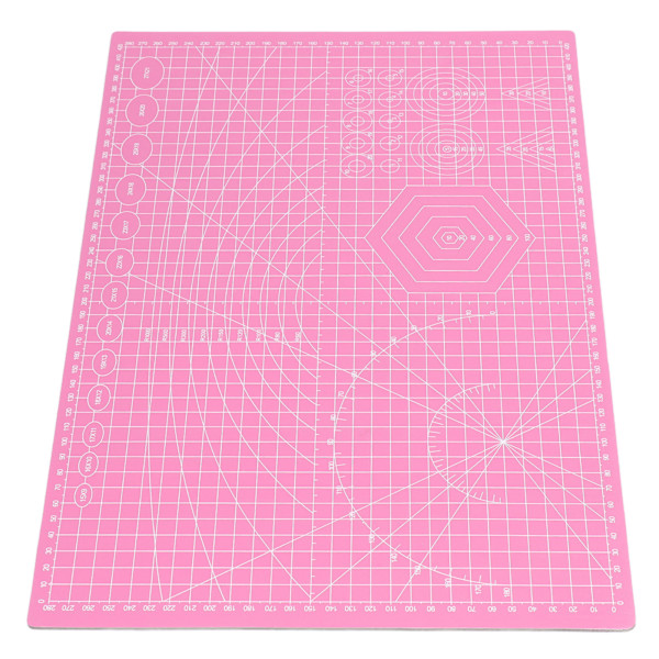 Självläkande skärmatta 45x30 cm Rosa trelagers dubbelsidig skala Handsnidad hantverksdyna för scrapbooking Quiltning Sömnad