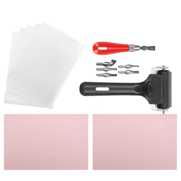 Gummi Carving Kit Block Stämpel Making Set Printmaking Printing Art Craft with Cutter Tools