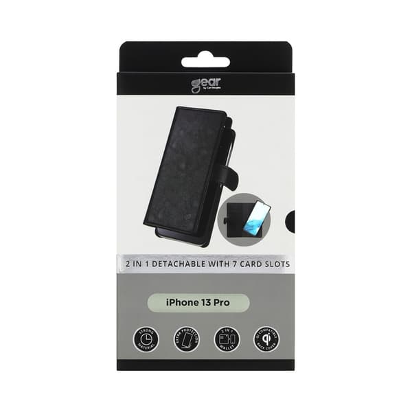 Kompatibel med iPhone 13 Pro 2i1 Magnet Etui / Cover Multi-rum Sort 170