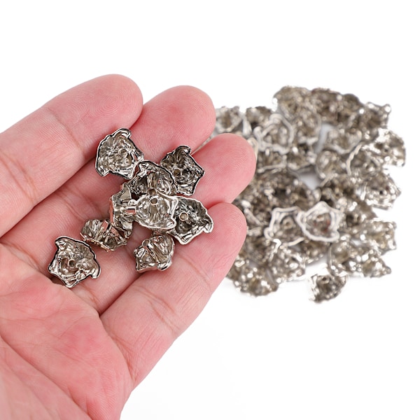 50 sæt Nit Stud Alloy Dekor Nit til Armbånd Tasker Tøj DIY Læder Håndværk Sølv