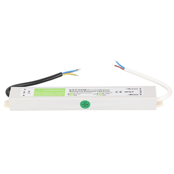 30W AC90-250V vanntett strømforsyningstransformatoradapter Tynn LED-strømforsyningsdriver DC24V