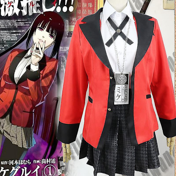 Jabami Yumeko Anime Cosplay Kostume - Høj Kvalitetssæt til Anime Convention (S)