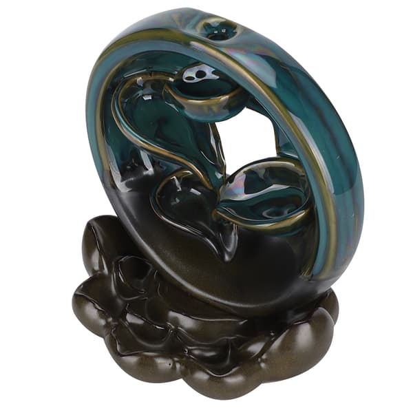 Backflow Rökelsebrännare Vattenfall Lotus Base Keramisk Hållare Aromaterapi Ornament Home Deco