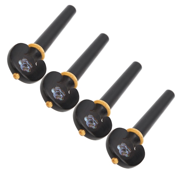 4 stk Violin Stemmepinde Håndskåret Blomst Ebenholt Musikinstrument Tilbehør (Coquille d'ormeau)