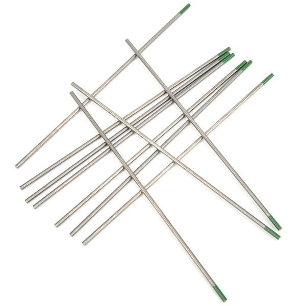 10 stk TIG Wolfram Elektrode WP Grøn Spids Nåle Svejs Tilbehør 2,4 x 150 mm