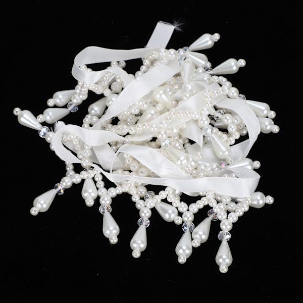 Pearl Beads Tofs Band Kantklippshänge Handgjorda Craft DIY-kläder Gardintillbehör (4,5 cm bredd)