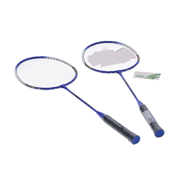 SG8010 2-spiller badmintonsett Lettvektsfiber dobbel racket for voksne og barn Blå