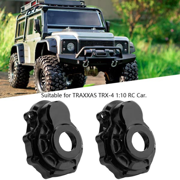 1 par aluminiumslegering for-/baghjulsnavkasse til Traxxas TRX-4 1:10 RC bil (sort)