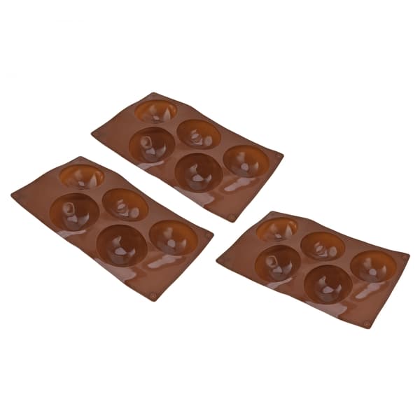 【NX】3 stk. bageform fødevaregodkendt rund form 5 huller silikoneforme til chokolade, småkager, kager