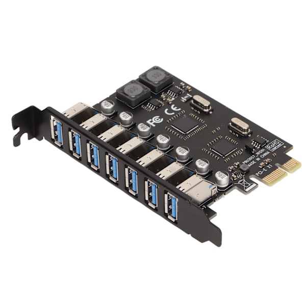 Adapterkort PCIE till USB 3.0 7 portar 5Gbps snabb överföringshastighet USB-modul expansionskort 5V