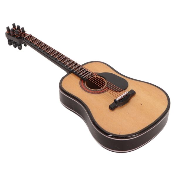 Miniatyr tre-gitarmodell Høy simulering elektrisk gitar Mini-musikinstrument med stativ og etui for hjemmeinnredning