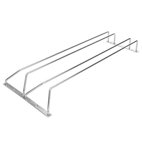 Rustfritt stål dobbelt rad vinglass Stativ Oppbevaringsstativ Henge Stemware Holder under skap
