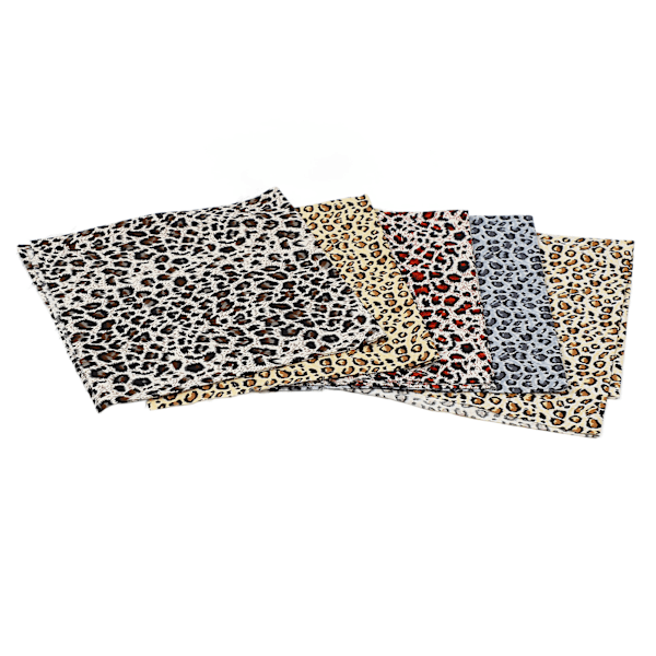 5 st Leopardtryck tyg sylakan 5 färger Luktfritt mjukt leopardtryck Quiltat Patch Tyg