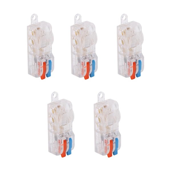 5 st spak ledningsanslutningar 2-portars T-typ splitter Snabbkablage Tryck in ledareplint T22A 250V 32A
